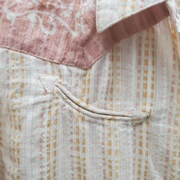 WRANGLER Pearl Snap Down Ombre Print w/ Panel Shoulders EUC Size XL - Picture 3 of 13